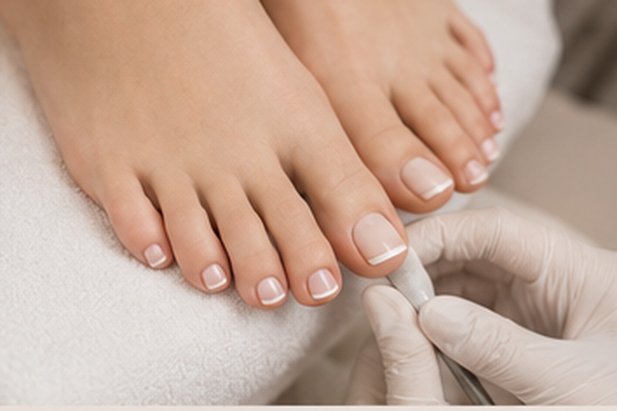 French Pedicure service photo